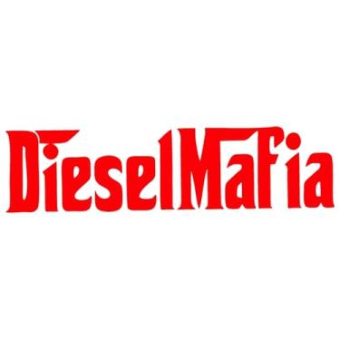 Imagem de 4 peças de decalque de vinil Diesel Mafia, protetor solar, impermeável, resistente a arranhões, adesivo durável para caminhões, carro 7,9 x 5 cm (vermelho)