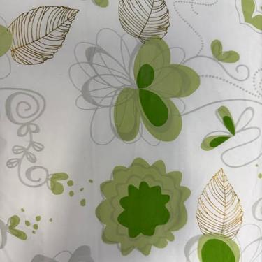 Imagem de Walrus Toalha de mesa redonda de vinil com forro de flanela, design de borda elástica, impermeável, à prova de óleo, toalha de mesa de PVC resistente a manchas, melhor para 114 cm a 142 cm redonda