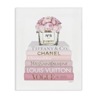 Imagem de Stupell Industries Estante de livros em estilo de rosa rosa buquê, projetado por Amanda Greenwood Canvas Wall Art, 40,64 x 50,88 cm