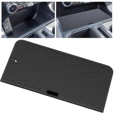 Imagem de MIKKUPPA Capa do compartimento do console central - Substituição para acessórios Ford F150 2021-2025, Lightning XLT PRO 2022-2025, painel interno oculto com orifícios USB (cabe bolso aberto na frente