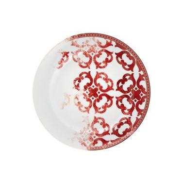 Imagem de Prato Sobremesa Timeless Porcelana Unidade Branco e Vermelho Vista Alegre Atlantis