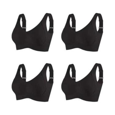 Imagem de Sutiãs Sem Fio De Grande Tamanho Para Mulheres, 4PCS, Confortáveis, Re