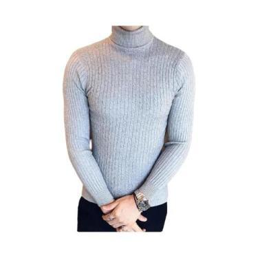 Imagem de Suéter Masculino De Inverno Grosso E Quente Com Gola Alta, Pulôver Sli