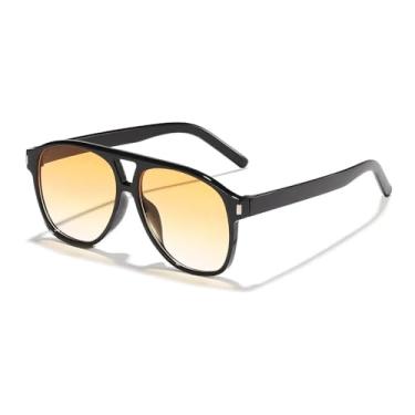 Imagem de Óculos de Sol UV400 - Ponte Dupla, Cores Vibrantes, Estampa de Leopardo, Para Homens e Mulheres, Esportes ao Ar Livre, Corrida, Ciclismo, Preto Degradê Laranja