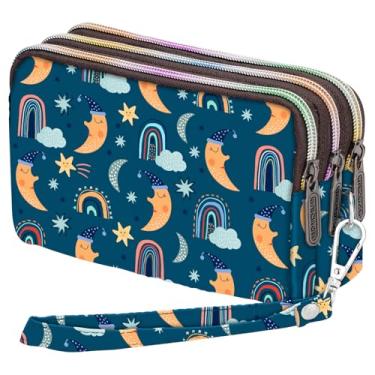 Imagem de Carteira de pulso de grande capacidade - Bolsa feminina de nylon estampada à prova d'água, Ya-021, Small