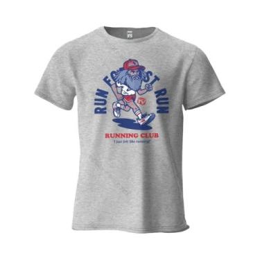 Imagem de Camiseta Gráfica Oversized De Algodão Para Corrida Masculina, Tops De 