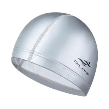 Imagem de Touca De Natação Impermeável Unissex Para Adultos, PU, Cor Sólida, Pro