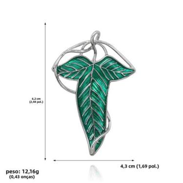 Imagem de Broche De Folhas Verdes Rainha Elfa De Lorien Tolkien Galadriel Legola