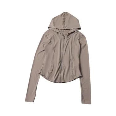 Imagem de Blusa Casual Feminina De Manga Longa Com Capuz E Zíper Para O Outono -