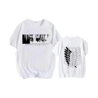 Imagem de Camiseta Masculina De Algodão Casual De Verão Ataque Dos Titãs Eren Ye
