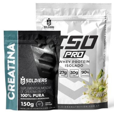 Imagem de Kit: Whey Protein Isolado ISO PRO 1kg + Creatina Monohidratada 150g - Soldiers Nutrition-Unissex