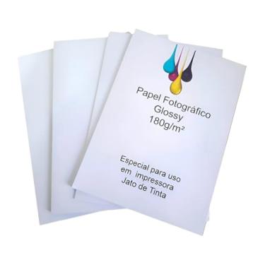 Imagem de 100 Folhas Papel Foto Glossy 180g A4 Brilho Prova D'agua