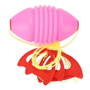 Imagem de Yinhing Puxar Jogo de Bola Conjunto 2 Pçs Interativo Mão Puxar Bola Brinquedo para Esportes Ao Ar Livre Indoor Pai Criança Atividade Plástico Rosa (Estilo rosqueado)