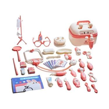 Imagem de Kit Médico Infantil De Brinquedo Com Estetoscópio, Seringa E Ferrament