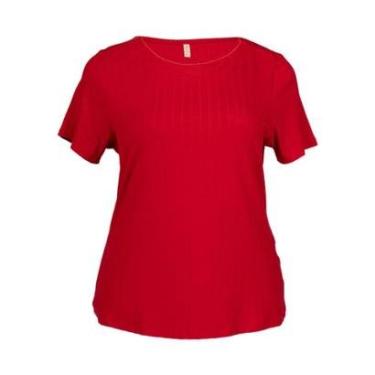 Imagem de Blusa Feminina Cativa Plus Size Canelada Vermelho-Feminino