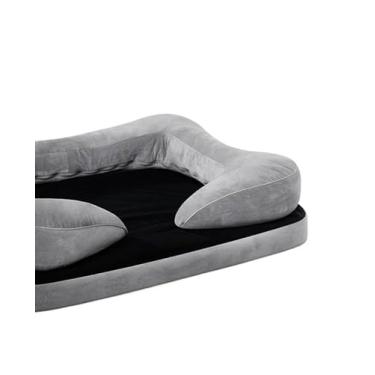 Imagem de Cama Cachorro Sofá Ortopédica Travesseiro Osso, Velvet Água Resistente, Anti-Derrapante - Raças Médias/Grandes(1)