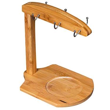 Imagem de 1 rack de armazenamento de canecas, suporte de caneca de madeira, organizador de copos de café, suporte para pendurar para decoração de casa, caneca