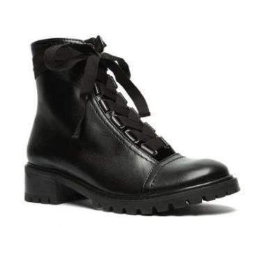 Imagem de Bota Coturno Feminino Tratorado Amarração Couro Schutz-Feminino