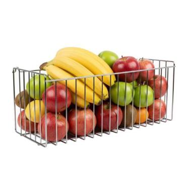 Imagem de Cesto Aramado Fruteira de Parede 35cm para Cozinha Lavanderia Quarto N