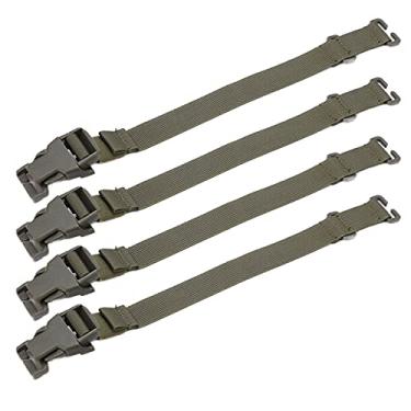 Imagem de Alça de bagagem de viagem conjunto de fivela de liberação rápida ajustável durável cinta militar para mochila cinta de peito 4 peças 1000d nylon 36cm (Verde)