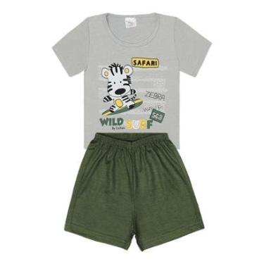 Imagem de Pijama Manga Curta Estampa Safari e Short - Izitex-Masculino