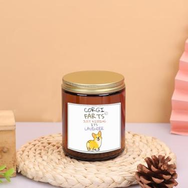 Imagem de Vela Corgi para presente e decoração - Vela de soja perfumada de lavanda divertida para amantes de cães - Presente para mãe de cachorro - Vela de aromaterapia para alívio do estresse