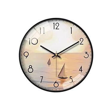 Imagem de Relógio de parede circular simples moderno e silencioso para escritório de estudo de restaurante 25,4 cm/30,5 cm/35,5 cm (30,5 cm)