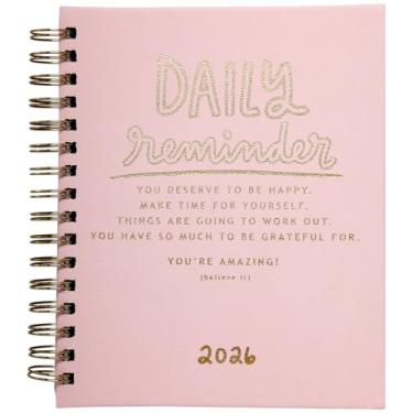 Imagem de WORLD TRAVELER Agenda 2026 semanal e mensal - 18 cm x 21 cm capa dura janeiro dezembro espiral agenda diária 2026 lista de tarefas, tamanho 17 x 21 cm, rosa diário