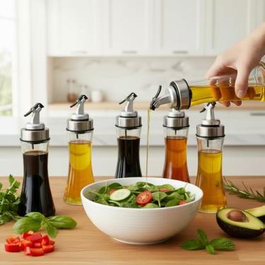 Imagem de 10 bicos de azeite de oliva - Bicos de despejo resistentes a vazamentos para garrafas de vidro, ideais para azeite, vinagre e molho de salada (5)