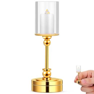 Imagem de Toyvian Luminária de Mesa Em Miniatura para Casa de Bonecas: Castiçal Led Em Escala 1:12, Luzes para Casa de Bonecas a Bateria - Iluminação Dourada para Miniaturas Colecionáveis ​​e Decoração de