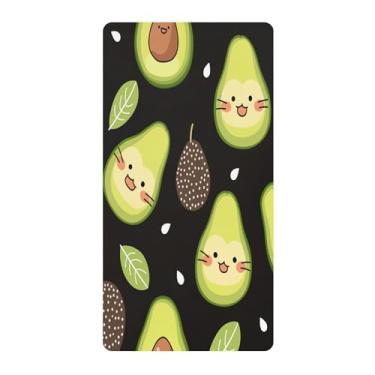 Imagem de Blueangle Lençol de berço padrão para berço infantil - Lençóis de algodão macio e respirável com abacates fofos (462)