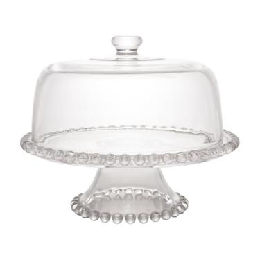 Imagem de Boleira Prato de Bolo de Cristal com Pé e Tampa 31x25cm
