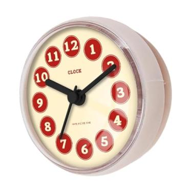 Imagem de IEUDNS Relógio de parede à prova d'água para banheiro, chuveiro, antiembaçante, pequeno, com ventosa para porta de geladeira, quarto e espelho doméstico, Style C