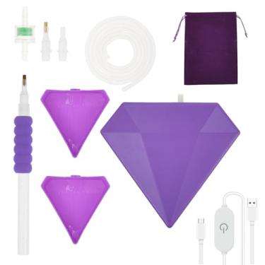 Imagem de Caneta elétrica de pintura de diamante, canetas de arte de diamante a vácuo, design leve, kit de ferramentas de coleta de arte faça você mesmo mais rápido, acessórios de arte para adultos, presente