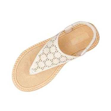 Imagem de Sandálias femininas casuais Baotou com meio chinelo grosso design de salto plataforma calçado confortável feito de poliuretano, Branco, 36