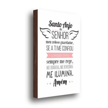 Imagem de Quadro Decorativo Santo Anjo Do Senhor Rosa 40X60Cm