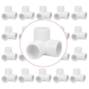 Imagem de Lswteiz Pacote com 20 encaixes de PVC de cotovelo de 3 vias de 1/2 pol. Grau de Móveis SCH40 1/5.1 cm Tee 3 Way PVC Conexões para Prateleiras de Jardim DIY, Conexões de Barraca de Estrutura de Estufa