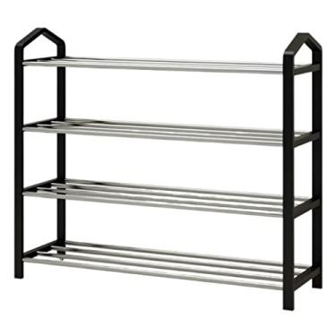 Imagem de Prateleira de sapato, organizador de sapato, sapateira simples, prateleira de sapato de 4 camadas, entrada dormitório, sala de estar, suporte de armazenamento de sapatos de grande capacidade, suporte