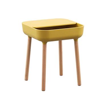 Imagem de Mesa lateral, sala de estar, mesa lateral, quarto, mesa de cabeceira, sofá, mesa de lanche com espaço de armazenamento, ocupa pouco espaço, mesa de canto fácil de mover (cor: verde) (amarelo)