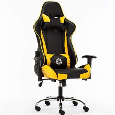 Imagem de Cadeira de jogos, cadeira de jogo, cadeira de escritório, cadeira de corrida, cadeira reclinável, confortável, cadeira de patrão, corrida, ergonómica, ergonómica, para jogos (cor: vermelho tamanho