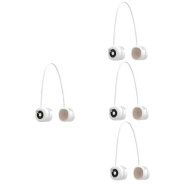 Imagem de 4 conjuntos de mini ventilador de pescoço ventilador usb mini misturador manual mini ventilador portátil recarregável colar ventilador pequeno ventilador de ar portátil Abs silicone liga de alumínio