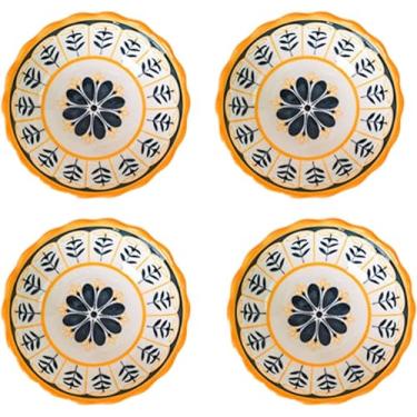 Imagem de Conjunto de tigelas de cerâmica para sobremesa, tigelas de imersão de cerâmica, prato de molho de soja de sushi estilo europeu, pratos de molho, 4 tigelas de cerâmica para imersão, tigelas pequenas