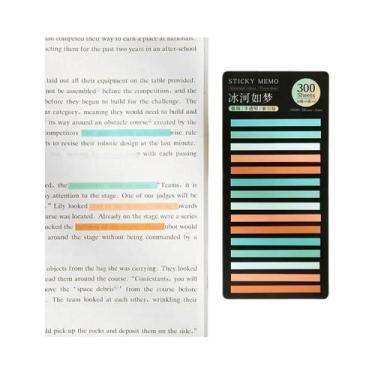 Imagem de Bloco De Notas Adesivas Transparentes Fluorescentes Finas Com Índice D