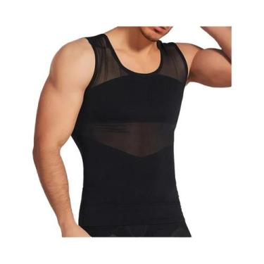 Imagem de Camiseta Modeladora Masculina Slimming Body Shaper, Corset Para Treino