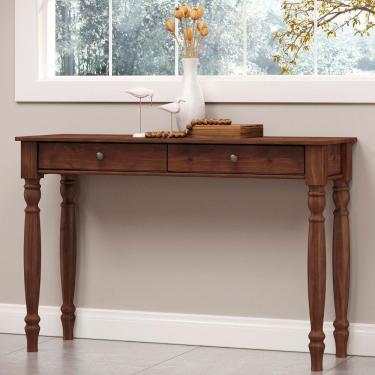 Imagem de Aparador De Sala 120cm 2 Gavetas Pé Madeira Rubia Café F07 - Mpozenato