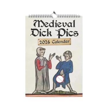Imagem de Calendário De Parede De Humor Medieval 2026: Arte Histórica Ousada Par