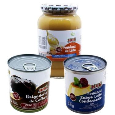 Imagem de Leite condensado brigadeiro fondant de leite 650g hue - kit 3 unidades