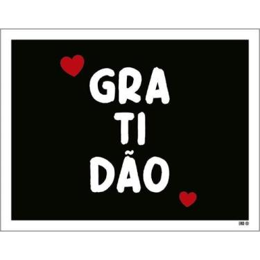 Imagem de Kit 10 Placa Acm Gratidão Coração Ml2784 18X23 - Sinalizo