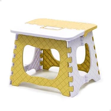 Imagem de Banqueta Banco Dobrável Colorido Criança infantil Reforçada Suporta At