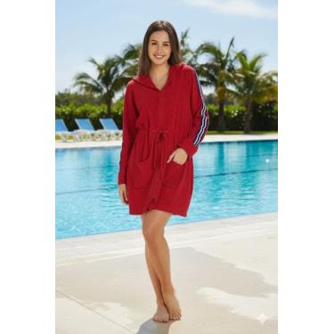Imagem de Roupão Feminino Sport com Zíper e Capuz - Conforto e carinho - Sogni B